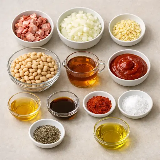 Ingredients for Maple Chipotle Baked Beans