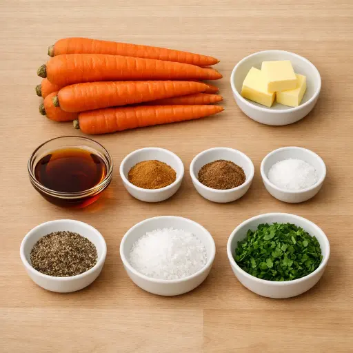 Ingredients for Maple Cinnamon Glazed Carrots