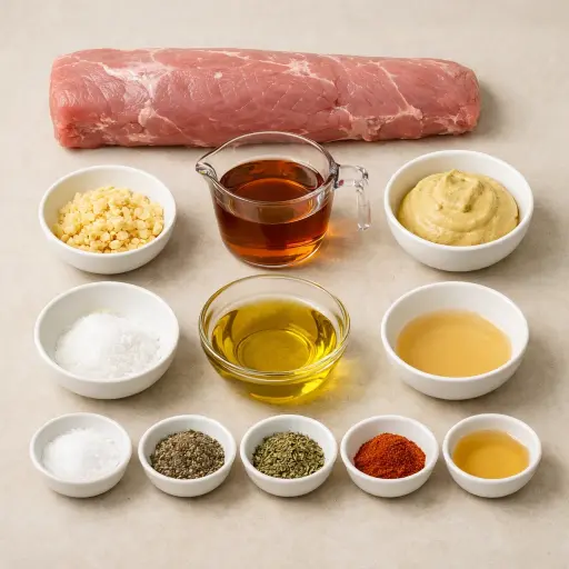 Ingredients for Maple Dijon Glazed Pork Tenderloin