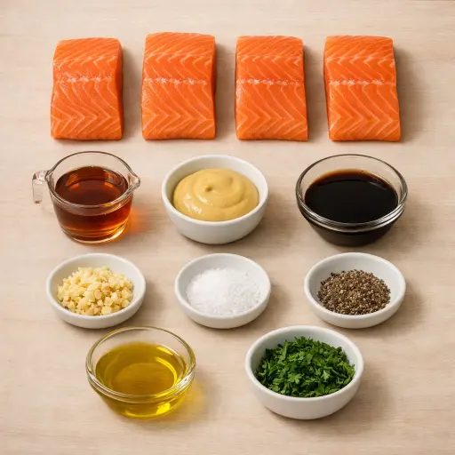 Ingredients for Maple Dijon Glazed Salmon