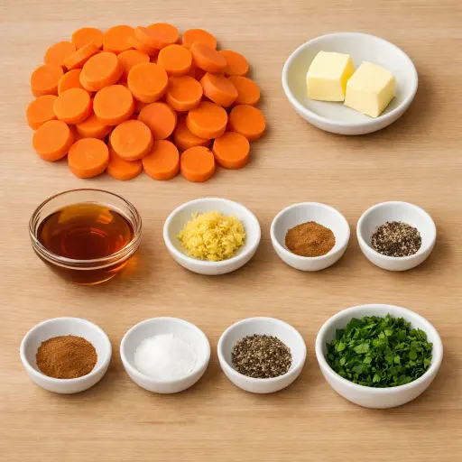 Ingredients for Maple Ginger Glazed Carrots