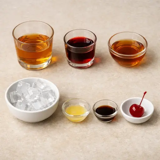 Ingredients for Maple Ginger Manhattan