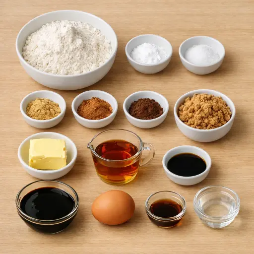 Ingredients for Maple Gingerbread Cookies