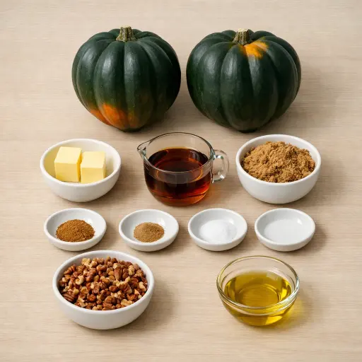 Ingredients for Maple Glazed Acorn Squash with Pecans