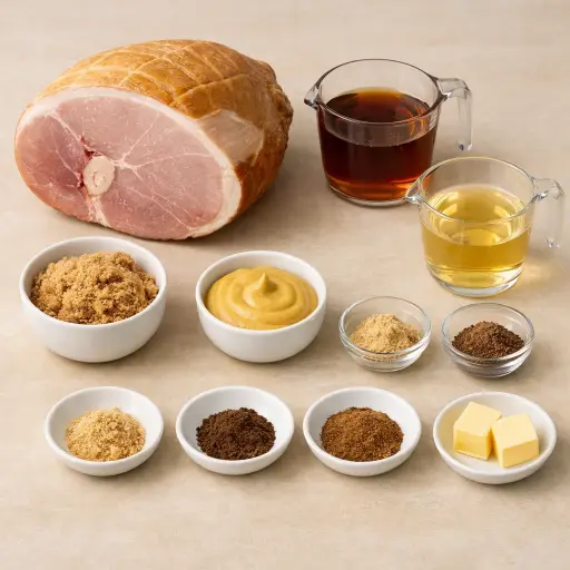 Ingredients for Maple Glazed Baked Ham