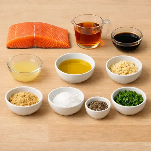 Ingredients for Maple Glazed Baked Salmon