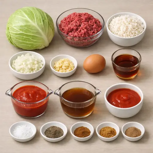 Ingredients for Maple-Glazed Cabbage Rolls