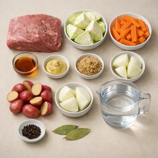 Ingredients for Maple-Glazed Corned Beef and Cabbage