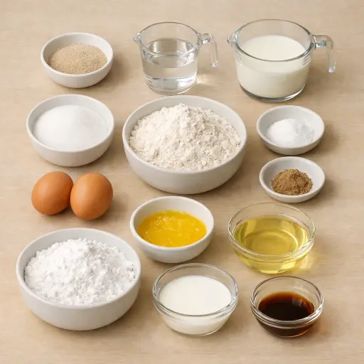 Ingredients for Maple Glazed Donuts