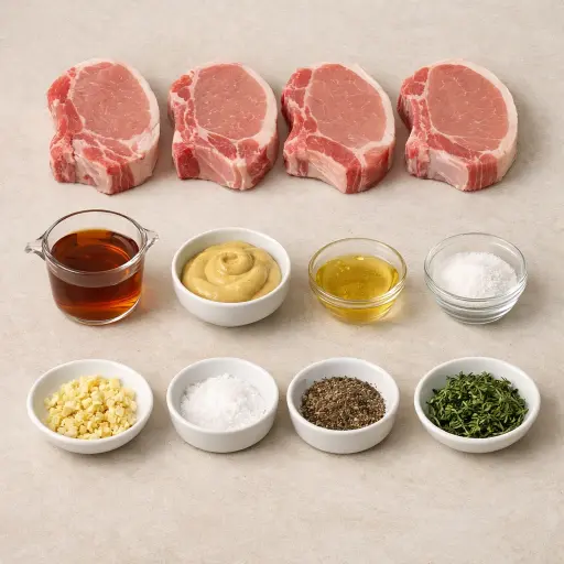 Ingredients for Maple-Glazed Juicy Pork Chops