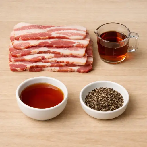 Ingredients for Maple-Glazed Oven-Baked Bacon