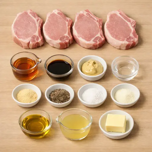 Ingredients for Maple Glazed Pan-Fried Pork Chops