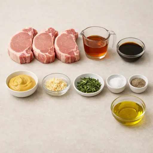 Ingredients for Maple Glazed Pork Chops