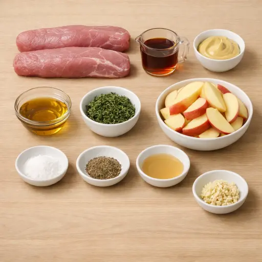 Ingredients for Maple Glazed Pork Tenderloin with Roasted Apples