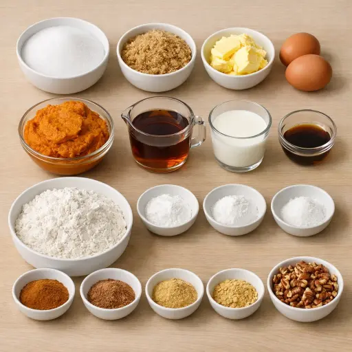 Ingredients for Maple Glazed Pumpkin Bread