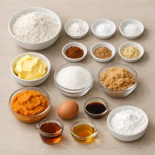 Ingredients for Maple Glazed Pumpkin Cookies
