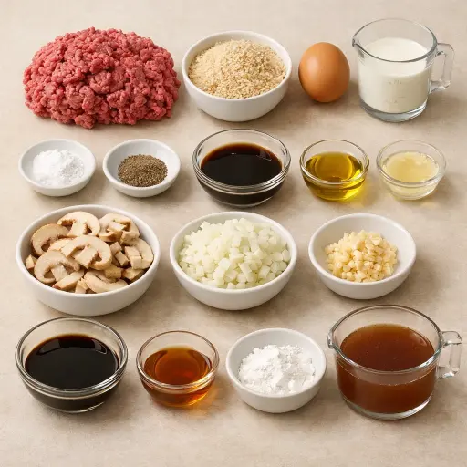 Ingredients for Maple-Glazed Salisbury Steak with Mushrooms