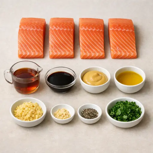 Ingredients for Maple Glazed Salmon