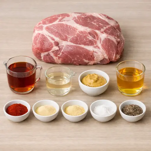 Ingredients for Maple-Glazed Smoked Pork Butt