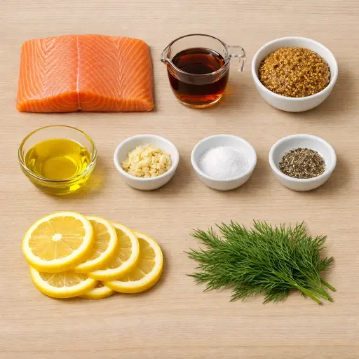 Ingredients for Maple Mustard Baked Salmon