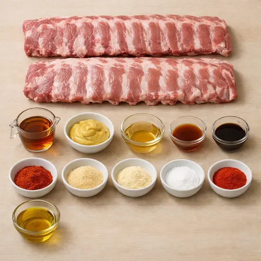 Ingredients for Maple Mustard Glazed Baby Back Ribs