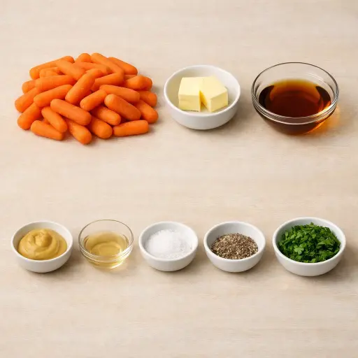 Ingredients for Maple Mustard Glazed Carrots