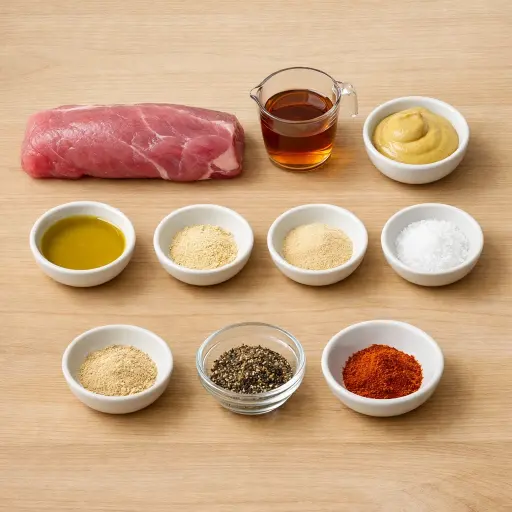 Ingredients for Maple-Mustard Glazed Pork Tenderloin