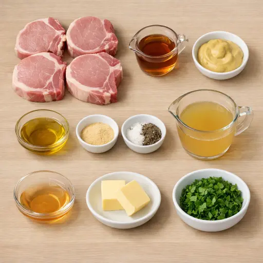 Ingredients for Maple Mustard Pork Chop Skillet