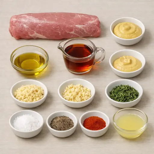 Ingredients for Maple Mustard Roasted Pork Tenderloin