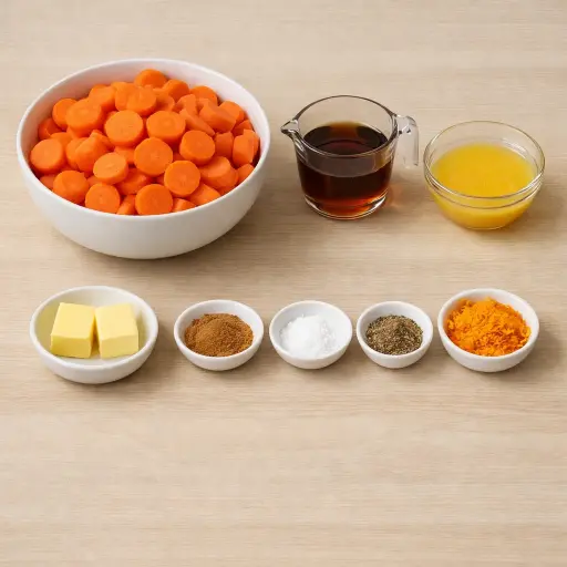 Ingredients for Maple-Orange Candied Carrots