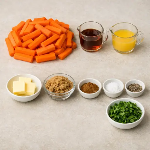 Ingredients for Maple Orange Glazed Carrots