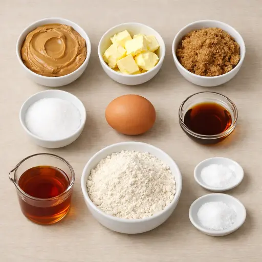 Ingredients for Maple Peanut Butter Cookies