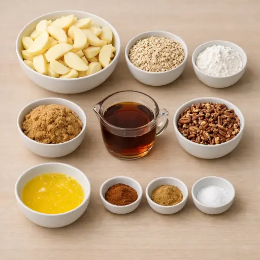 Ingredients for Maple Pecan Apple Crisp