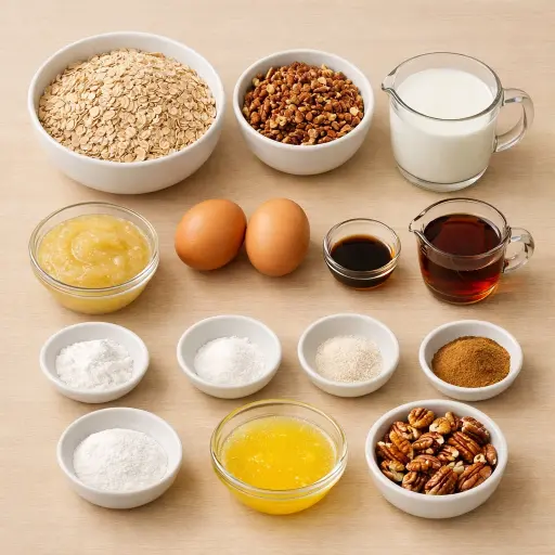 Ingredients for Maple Pecan Baked Oatmeal