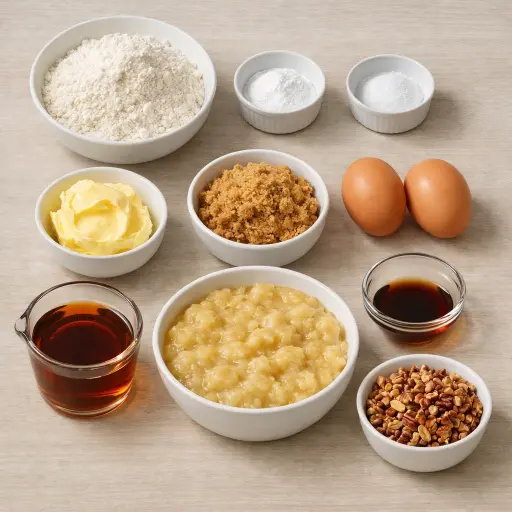 Ingredients for Maple Pecan Banana Bread