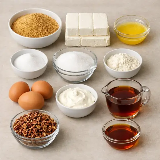 Ingredients for Maple Pecan Cheesecake