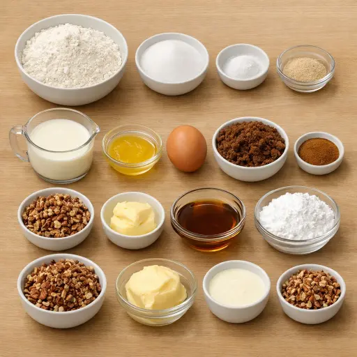 Ingredients for Maple Pecan Cinnamon Swirls