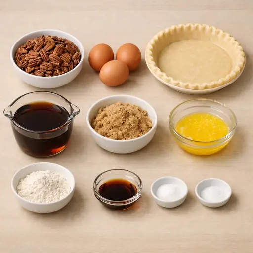 Ingredients for Maple Pecan Pie