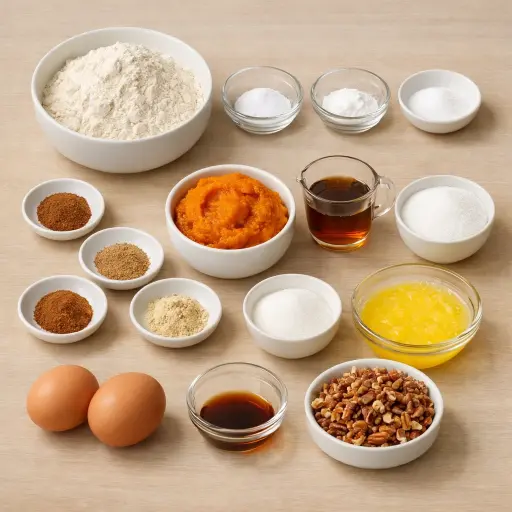 Ingredients for Maple Pecan Pumpkin Bread