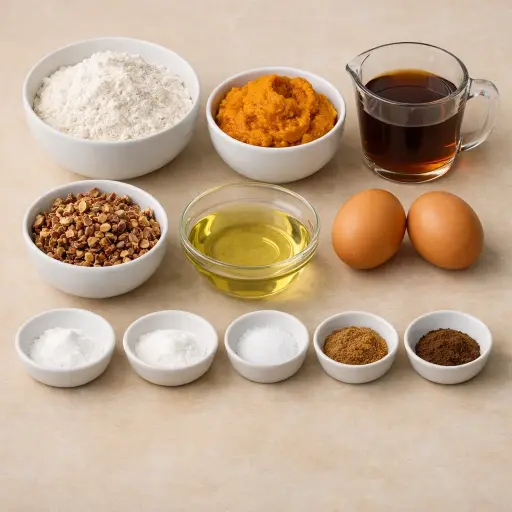Ingredients for Maple Pumpkin Pecan Bread