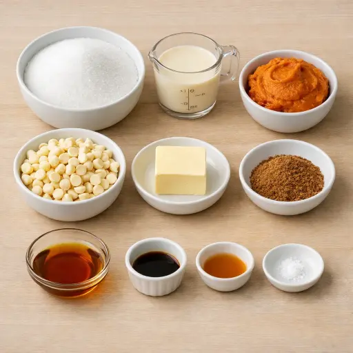 Ingredients for Maple Pumpkin Spice Fudge
