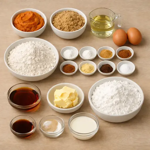 Ingredients for Maple Pumpkin Spice Whoopie Pies