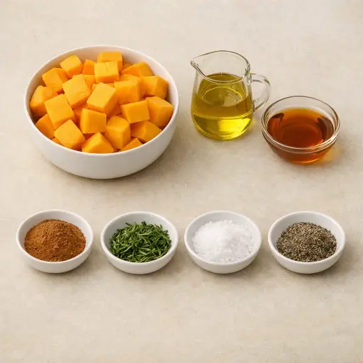 Ingredients for Maple Roasted Butternut Squash