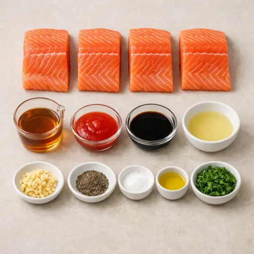 Ingredients for Maple Sriracha Glazed Salmon