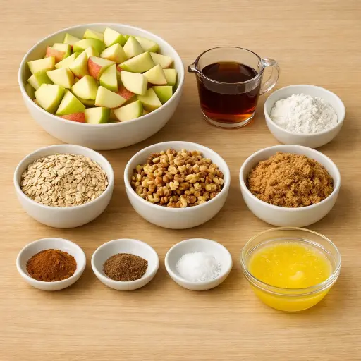 Ingredients for Maple Walnut Apple Crisp