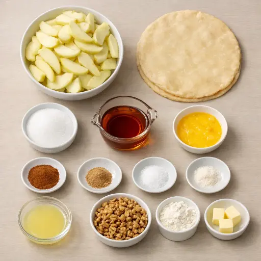 Ingredients for Maple Walnut Apple Pie