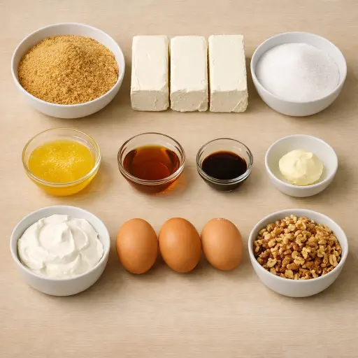 Ingredients for Maple Walnut Cheesecake