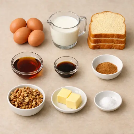 Ingredients for Maple Walnut French Toast