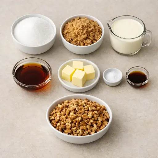 Ingredients for Maple Walnut Fudge