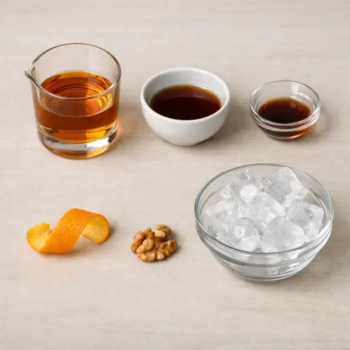 Ingredients for Maple Walnut Old Fashioned